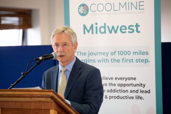 16.07.21.            
On Friday 16th July 2021, Frank Feighan TD, Minister of State for Public Health, Well Being and National Drugs Strategy, formally opened the Coolmine Mid-West Community and Day Service in Mahon House, William Street, Limerick. The event marks the first phase of the service development to establish the Mid-West Residential treatment service for homeless women and their children. Minister Feighan also launched Coolmines 2020 Annual Report. 

Pictured during the opening was Alan Connolly, Coolmine Chairman. Picture: Alan Place